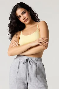 Seamless Ribbed Bralette with Built-In Cups