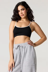 Seamless Ribbed Bralette with Built-In Cups