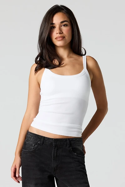 Débardeur côtelé sans couture avec soutien-gorge intégré