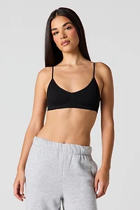 Seamless Ribbed Bralette with Built-In Cups