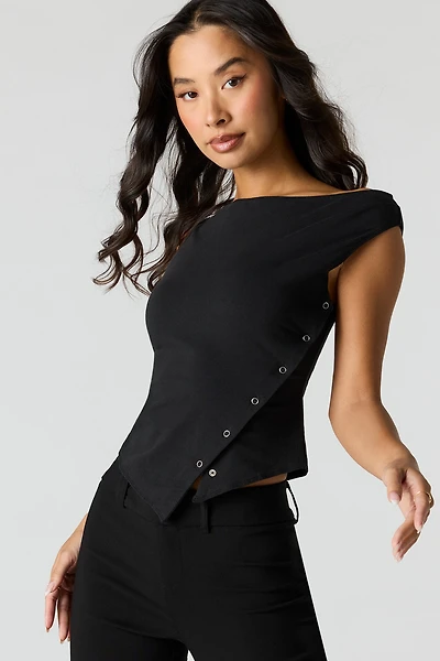 Snap Button Asymmetrical Top