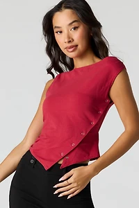 Snap Button Asymmetrical Top