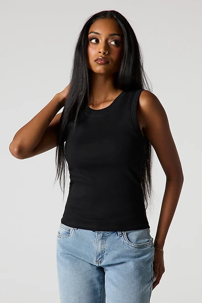 Classic Ribbed Crew Neck Tank