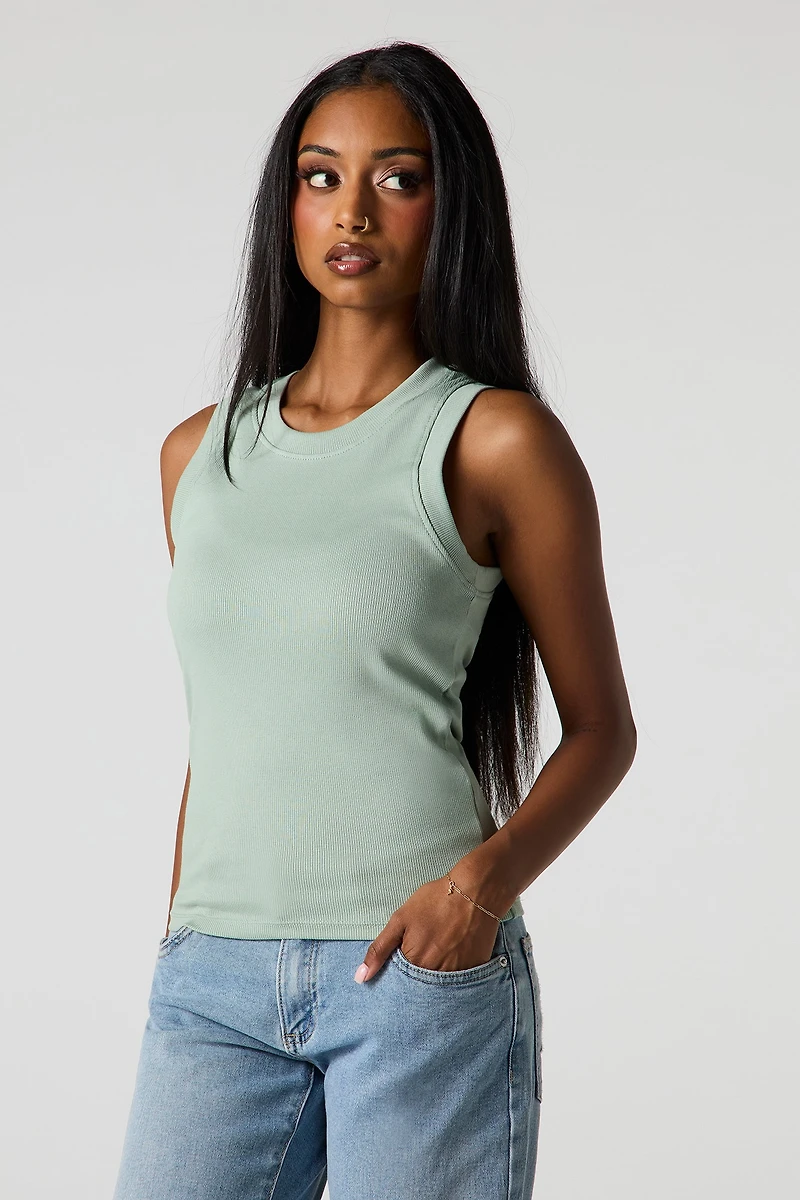 Classic Ribbed Crew Neck Tank