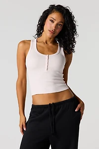 Ribbed Henley Tank