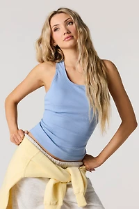 Ribbed Scoop Neck Racerback Tank