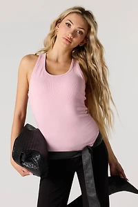 Ribbed Scoop Neck Racerback Tank