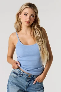 Braless Ribbed Scoop Neck Tank
