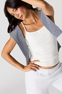 Camisole côtelée avec encolure dégagée