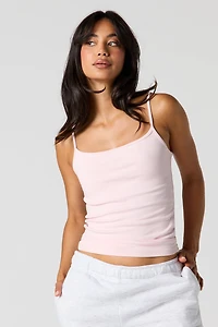 Ribbed Scoop Neck Cami