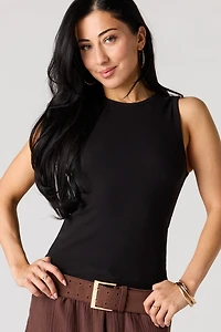 Ribbed High Neck Tank