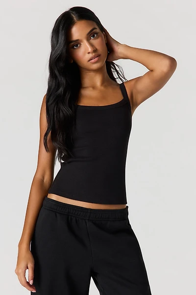 Ribbed Scoop Neck Tank