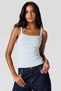 Ribbed Scoop Neck Tank