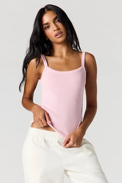 Ribbed Scoop Neck Tank