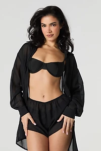 Short couvre-maillot diaphane