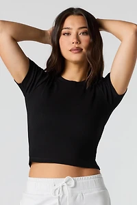 Ribbed Cropped T-Shirt