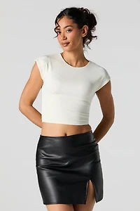Contour Round Neck Cap Sleeve Top