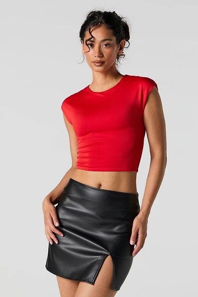 Contour Round Neck Cap Sleeve Top