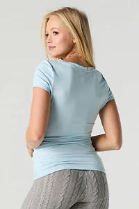 Solid V-Neck T-Shirt