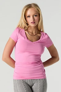 Solid V-Neck T-Shirt