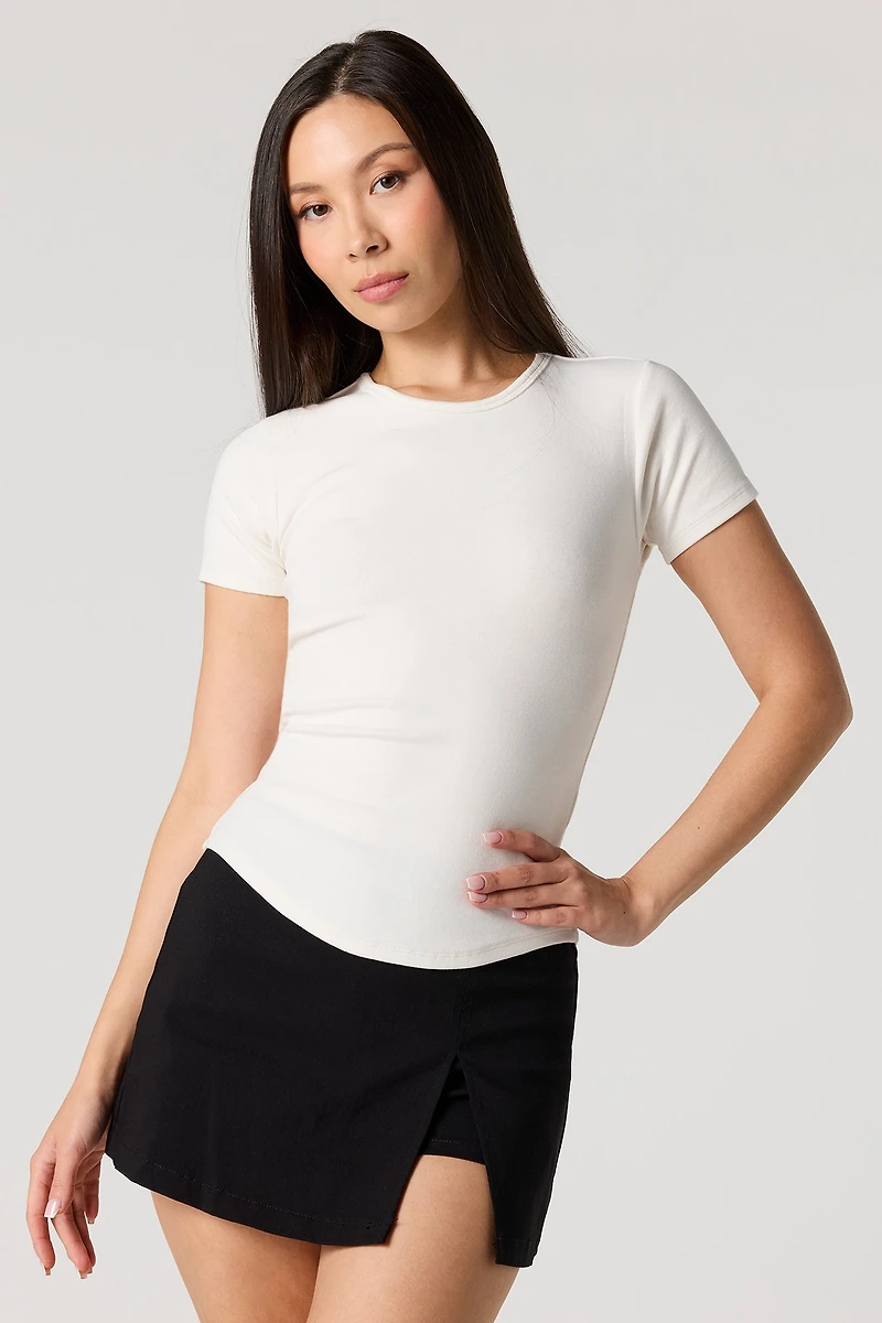 Ribbed Short Sleeve Top