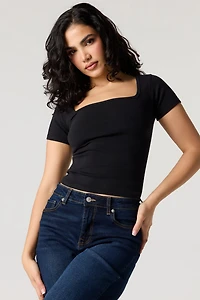 Square Neck Short Sleeve Top