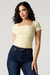 Square Neck Short Sleeve Top