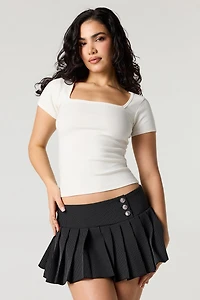 Square Neck Short Sleeve Top