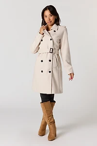 Caban croisé avec ceinture