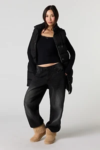 Long Line Hooded Puffer Vest