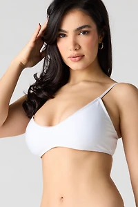 Haut de bikini avec liséré picot