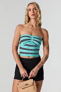 Striped Knit Tube Top