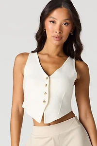 Veste boutonnée en tricot à encolure V