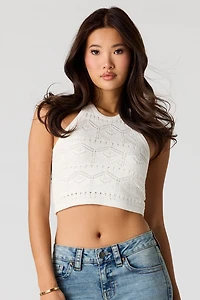 Haut bain-de-soleil crocheté écourté