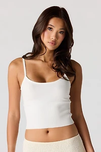 Camisole en tricot côtelé et encolure ronde