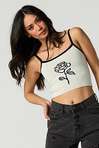 Jacquard Knit Cropped Tank