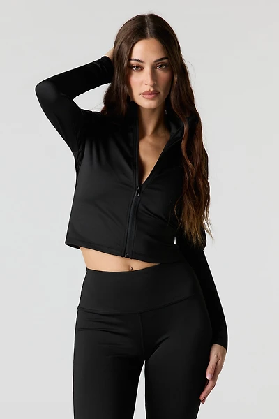 Active Cropped Zip-Up Jacket