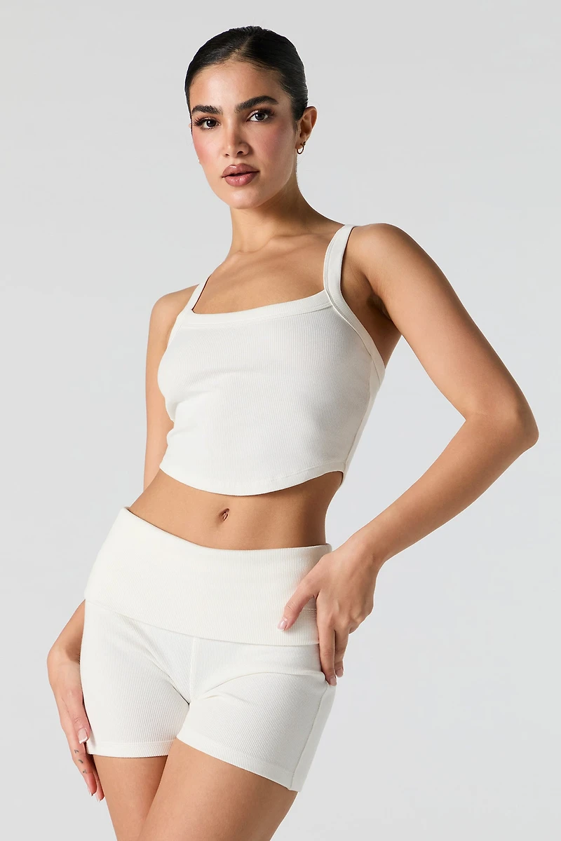 Camisole côtelée à rebord arrondi Active