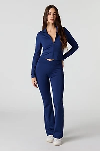 Pantalon Active à jambe évasée avec bande de taille repliée