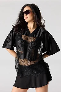 Contrast Lace Jersey