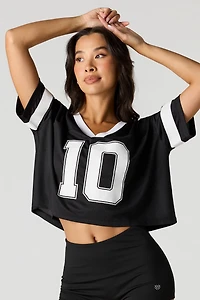 Graphic Cropped Jersey Top
