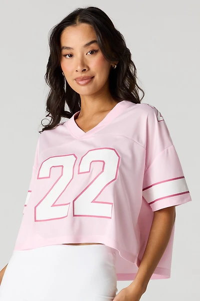 Graphic Cropped Jersey Top