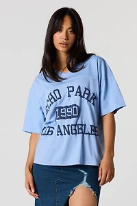 LA Puff Print V-Neck T-Shirt