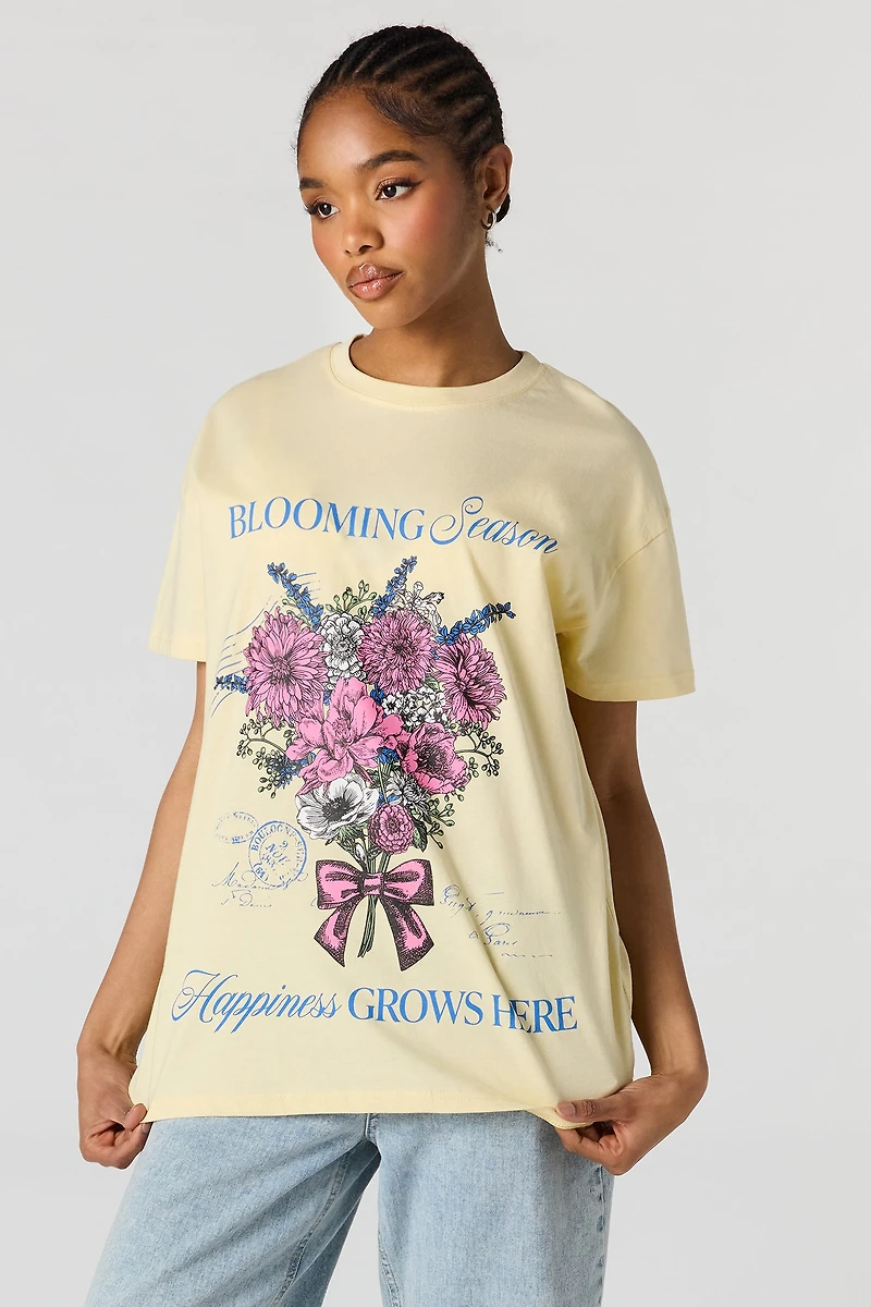 Blooming Graphic Oversized T-Shirt
