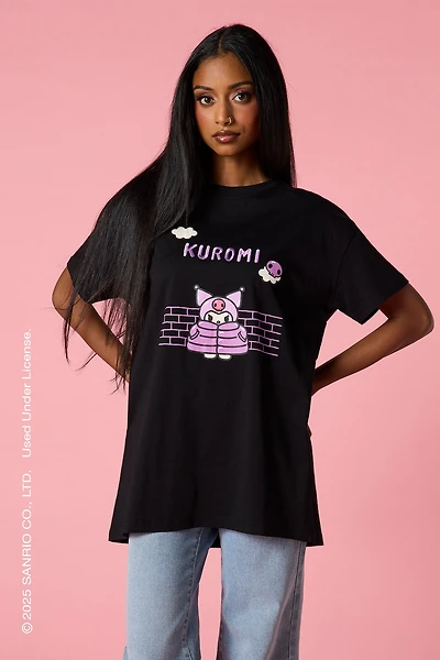 Kuromi™ Embroidered Oversized T-Shirt