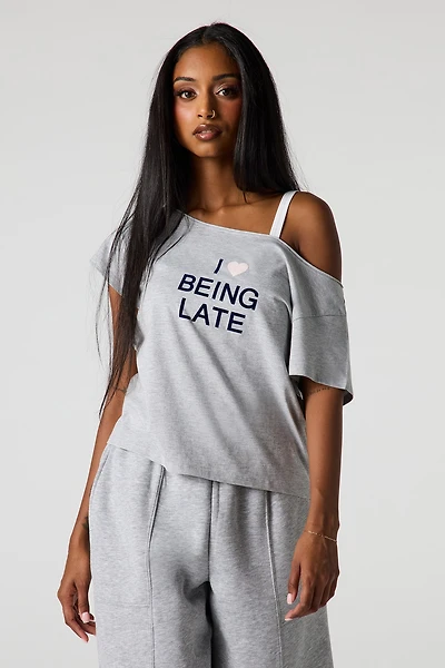 Graphic Boat Neck T-Shirt