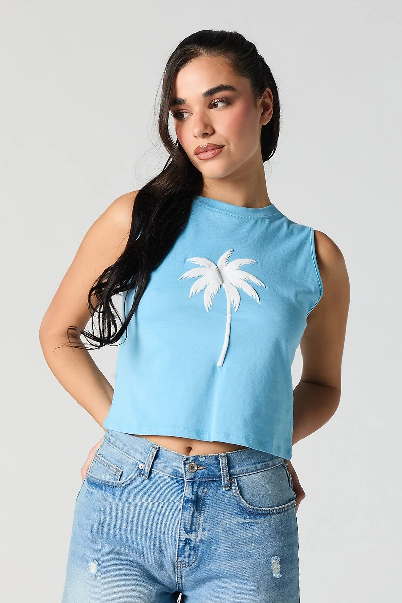 Camisole ample à motif bouffant Palm Tree