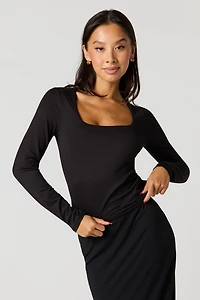 Long Sleeve Scoop Neck Top