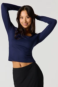 Long Sleeve Scoop Neck Top