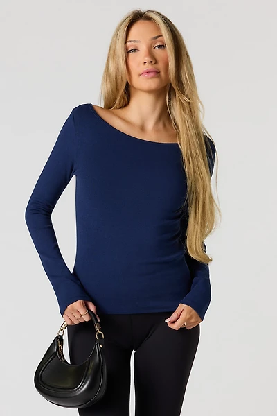 Boatneck Long Sleeve Top